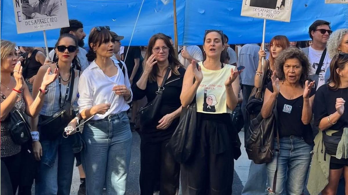 Los famosos que asistieron a la marcha por el 24 de marzo. Foto: Agencia NA (Redes)