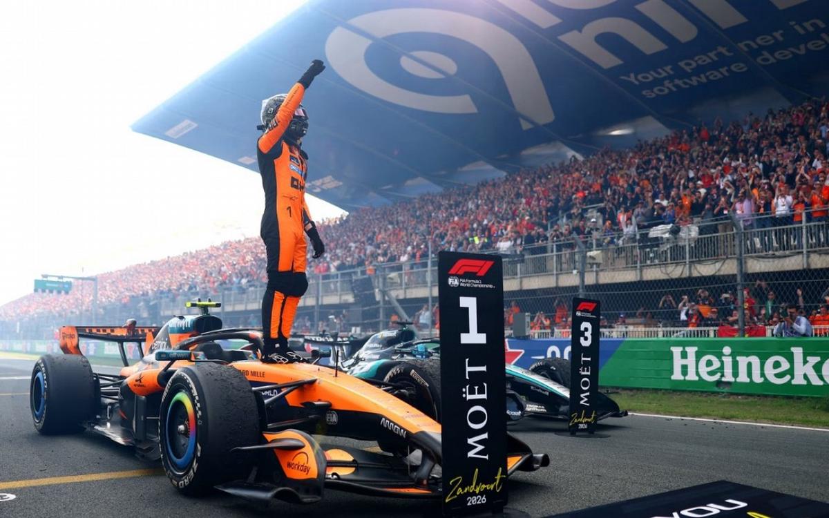 Norris festeja su segunda victoria consecutiva con un McLaren que sigue mejorando