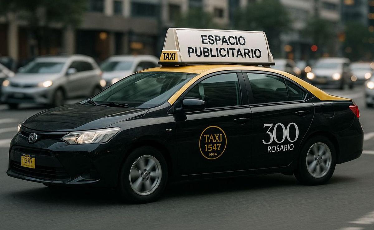 Taxis con espacio publicitario (imagen generada con IA).