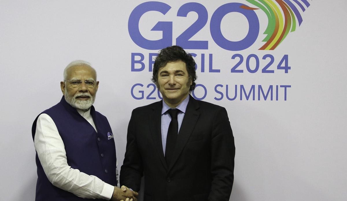 FOTO: Javier Milei y el primer ministro de India, Narendra Modi