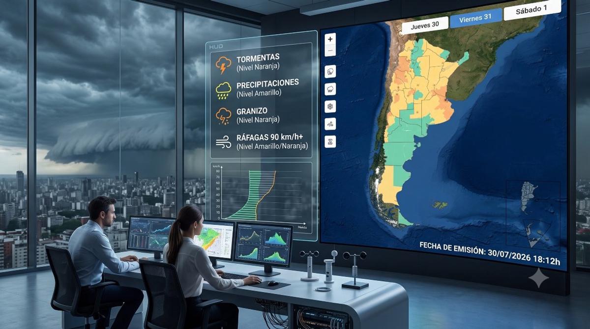 Alertas meteorológicas en Argentina: tormentas y vientos intensos para este viernes