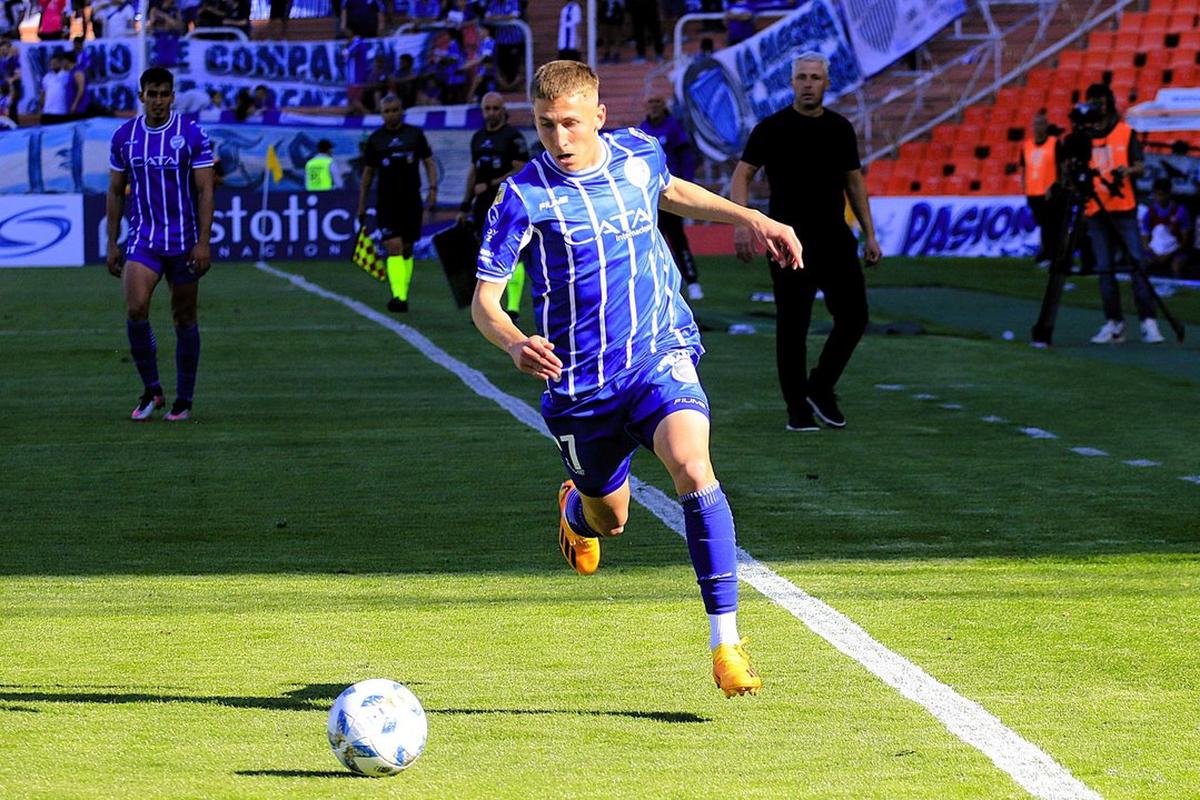 El debut de Santino Andino en Godoy Cruz frente a Sarmiento. (Foto NA: @ClubGodoyCruz)