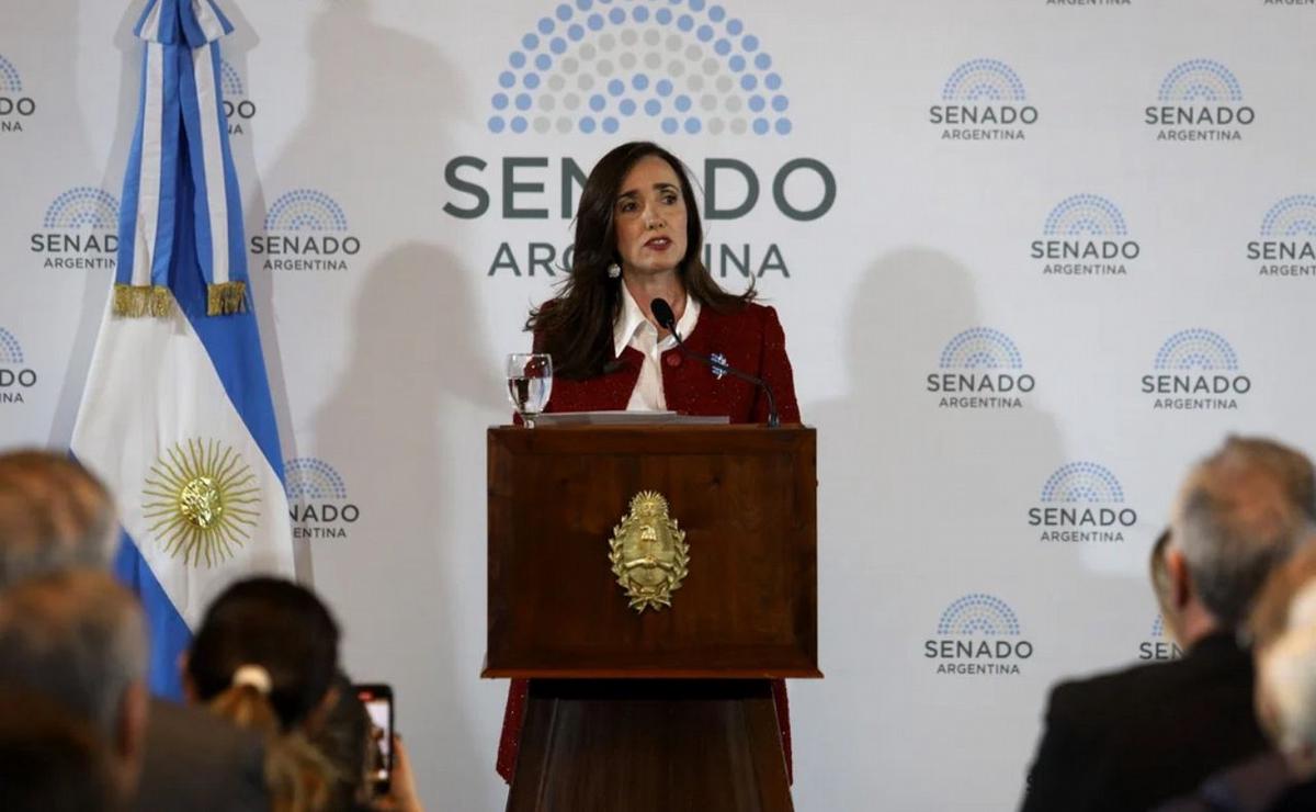 FOTO: Villarruel en el acto en el Senado. 