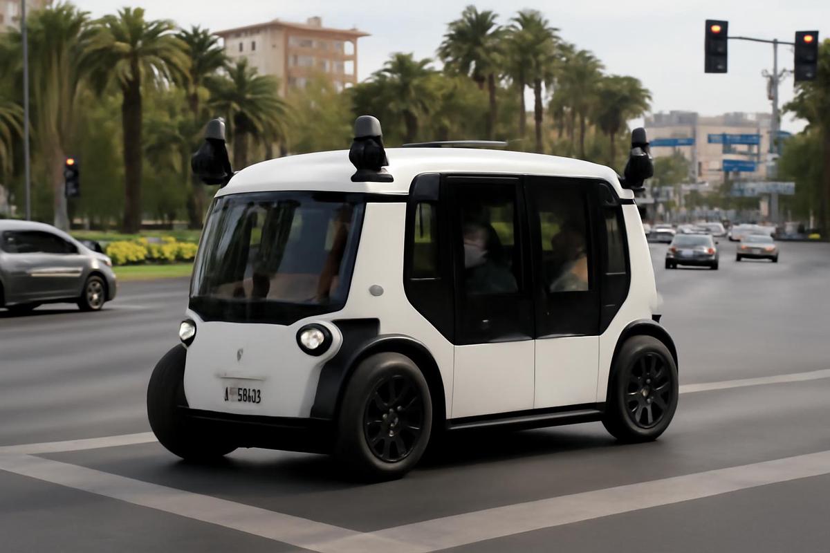 Zoox robotaxi en el tráfico de Las Vegas