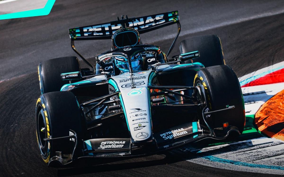 Russell apareció en FP2 para relegar a la Ferrari de Leclerc