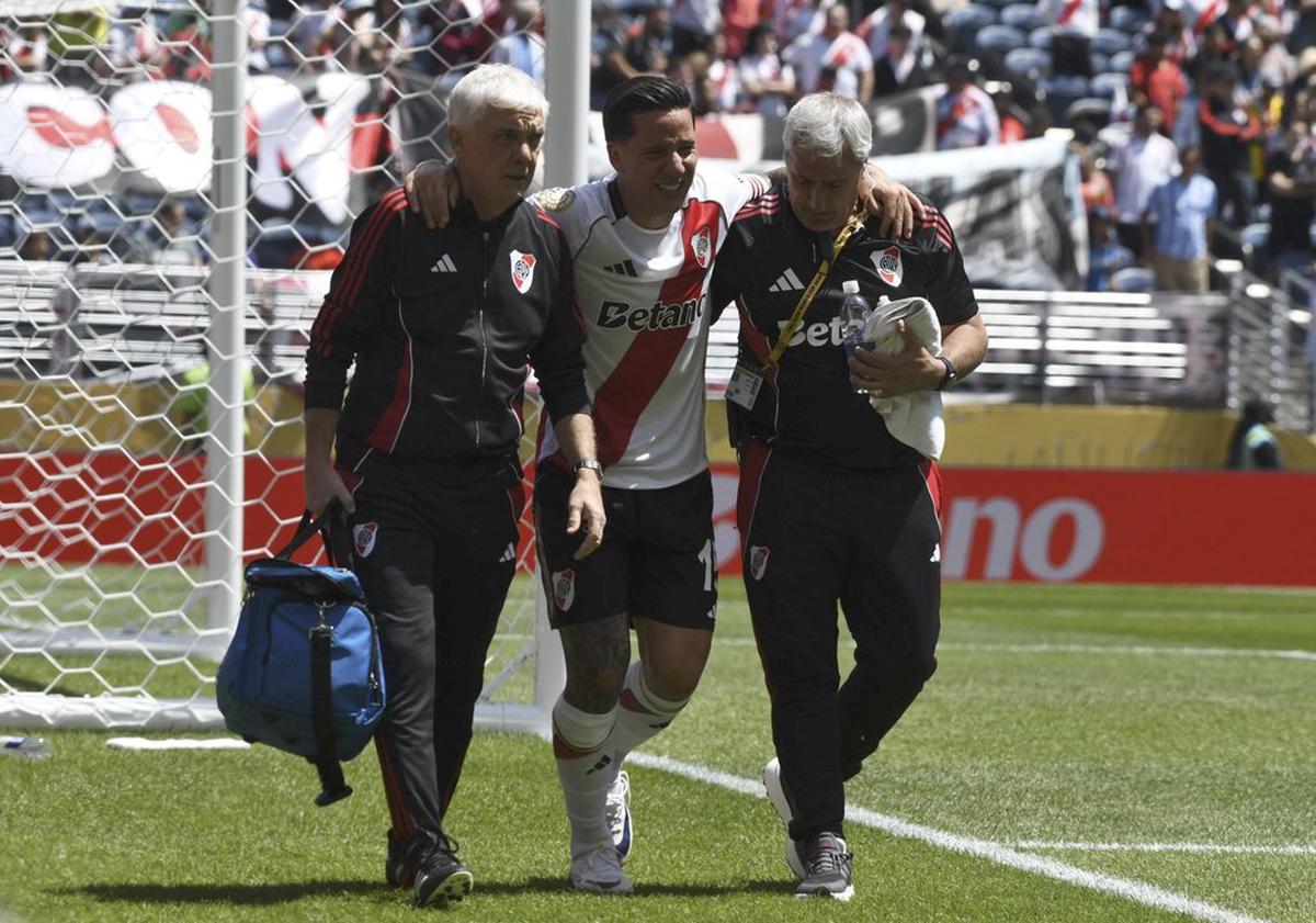 Driussi sufrió una nueva lesión y es duda en River para el Superclásico.