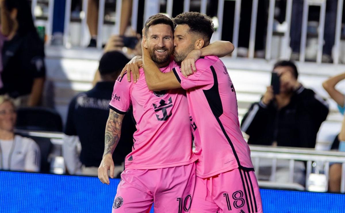 FOTO: Lionel Messi festeja uno de sus tres goles. (Foto: Inter Miami)