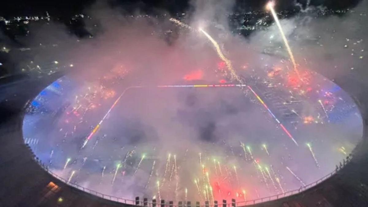 El histórico recibimiento de Racing ante Corinthians, en la semifinal de la Copa Sudamericana 2024.