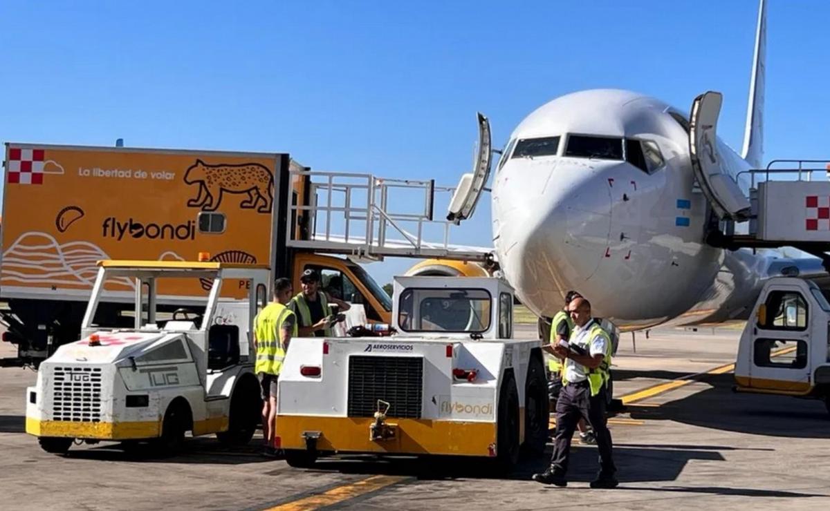 FOTO: Flybondi fue habilitada por la ANAC para prestar servicio de rampa.