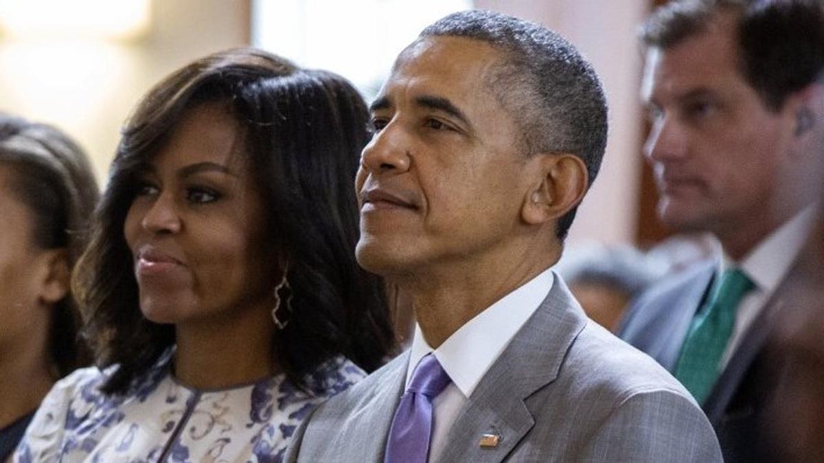 Obama junto a su esposa, Michelle.