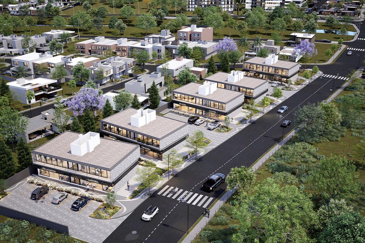 Los bloques tienen locales comerciales en la planta baja y oficinas en la alta