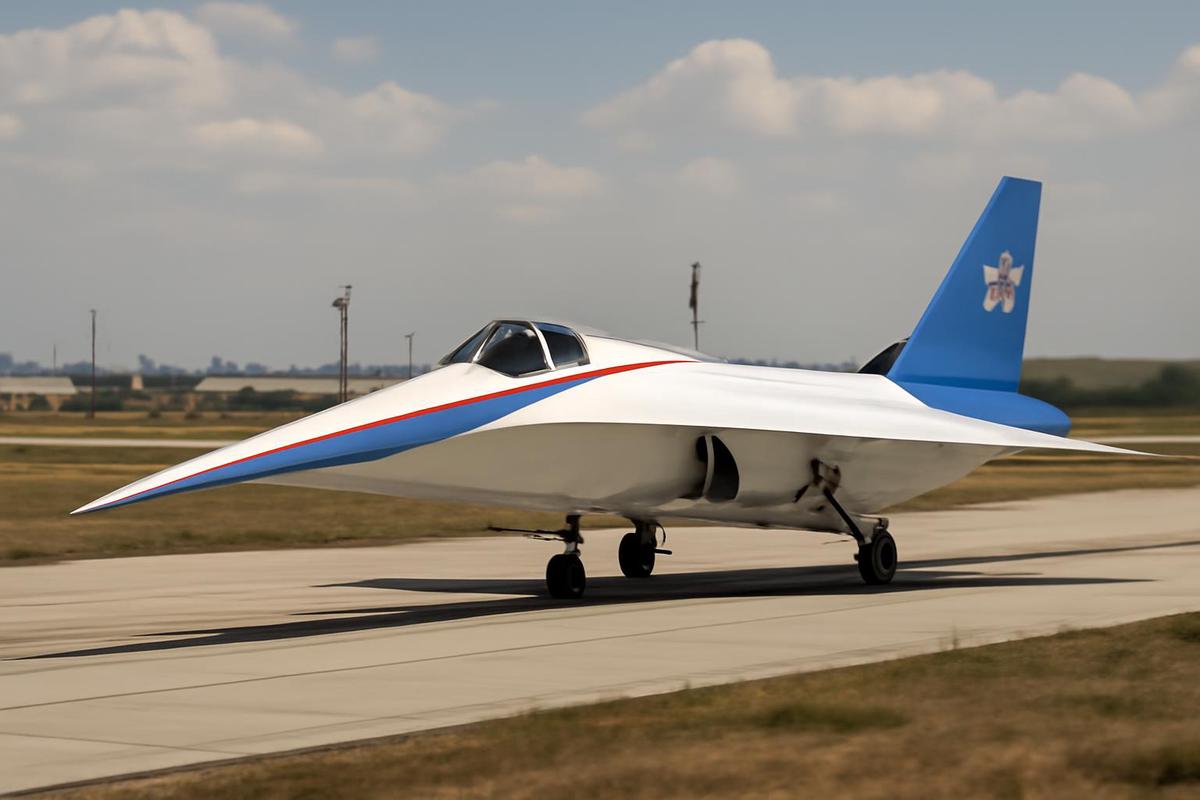 El X-59 de la NASA en vuelo