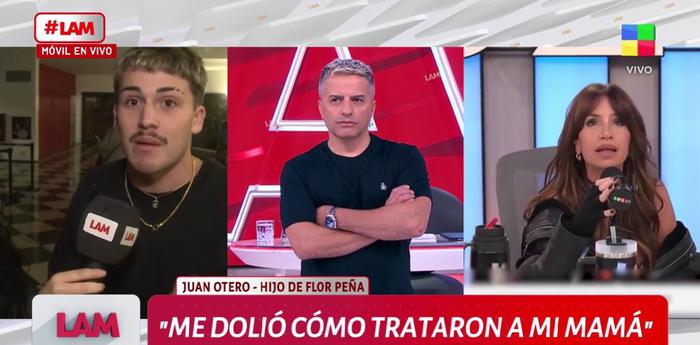 Juan Otero defiende a Flor Peña tras críticas por fake news sobre Jorge Messi