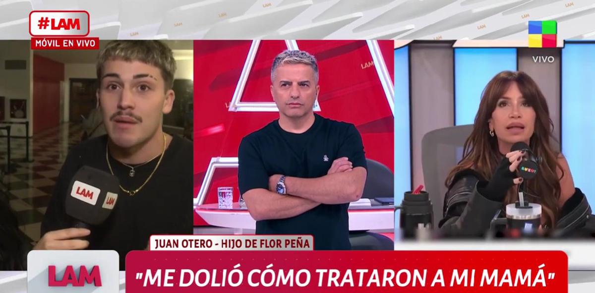El hijo de Flor Peña reaccionó a los ataques a su madre: