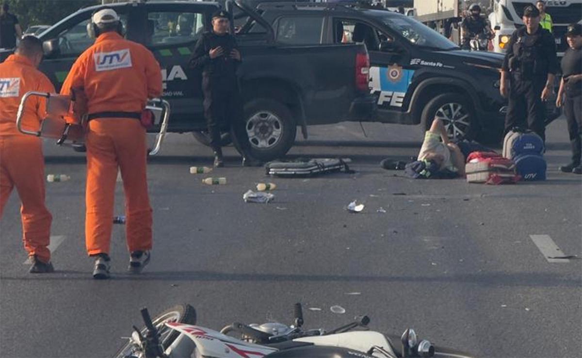 Rosario: código rojo en Circunvalación y 27 de Febrero tras caída de una moto.