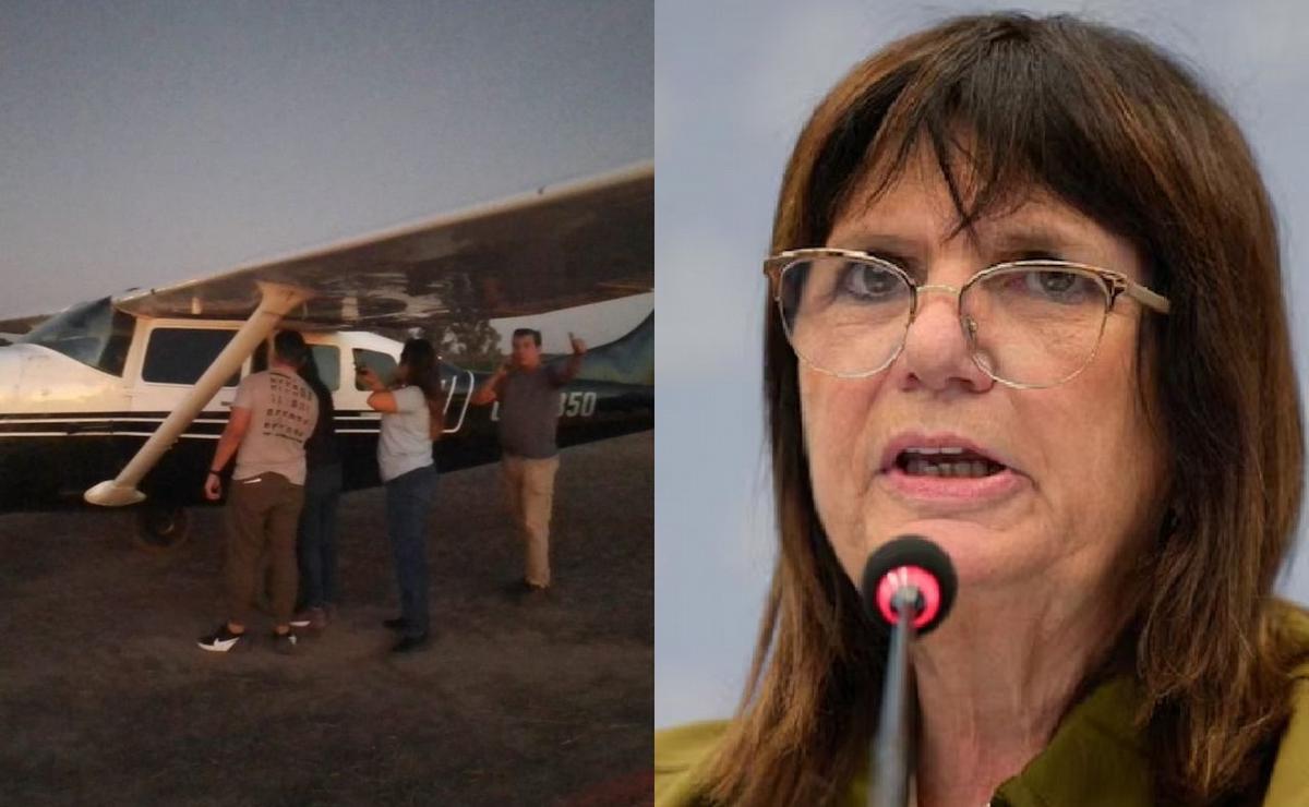 FOTO: La avioneta llevaba una carga millonaria, aseguró Patricia Bullrich.