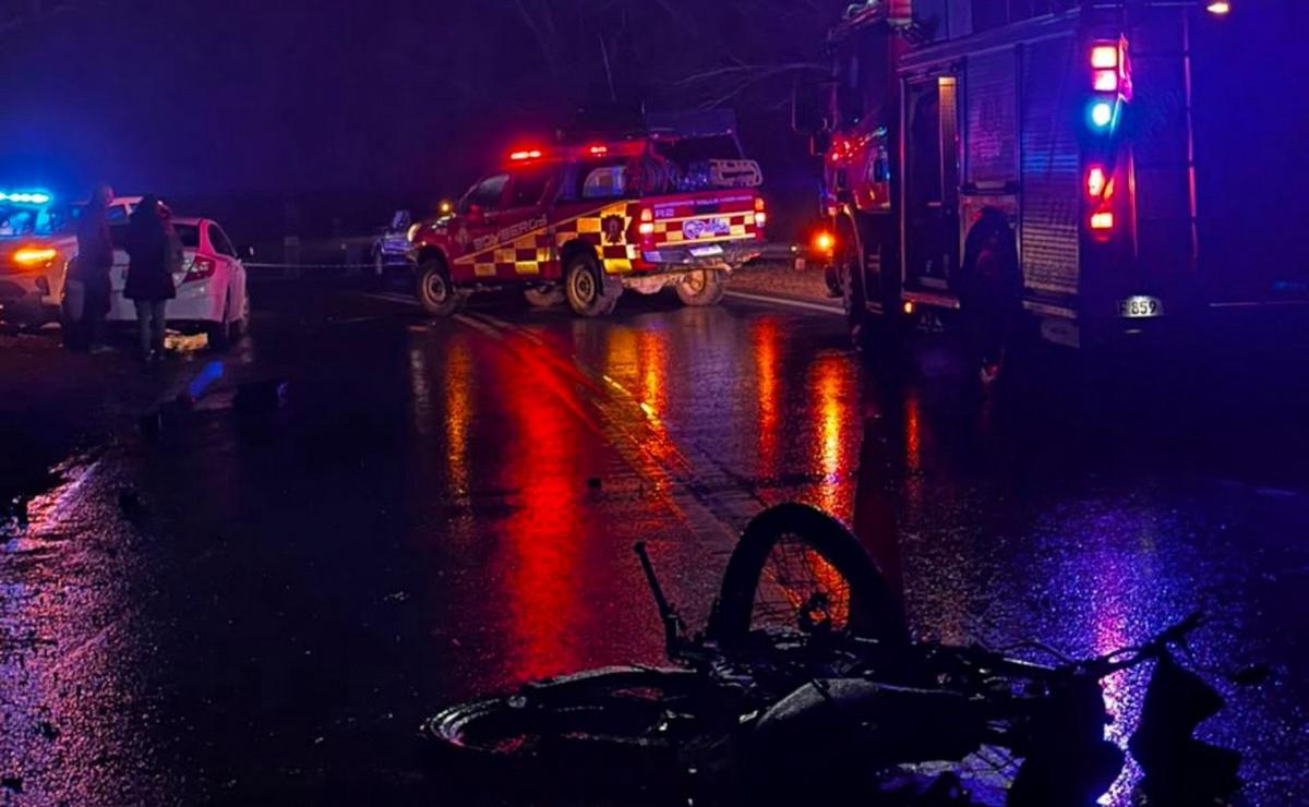 Impactante choque en cadena en la ruta 38 de Córdoba: murió un motociclista