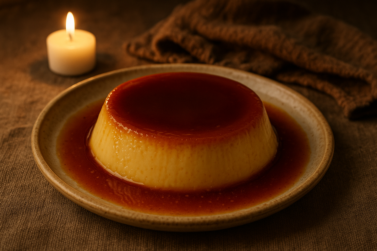 Flan casero de vainilla con caramelo: un deleite para disfrutar en familia