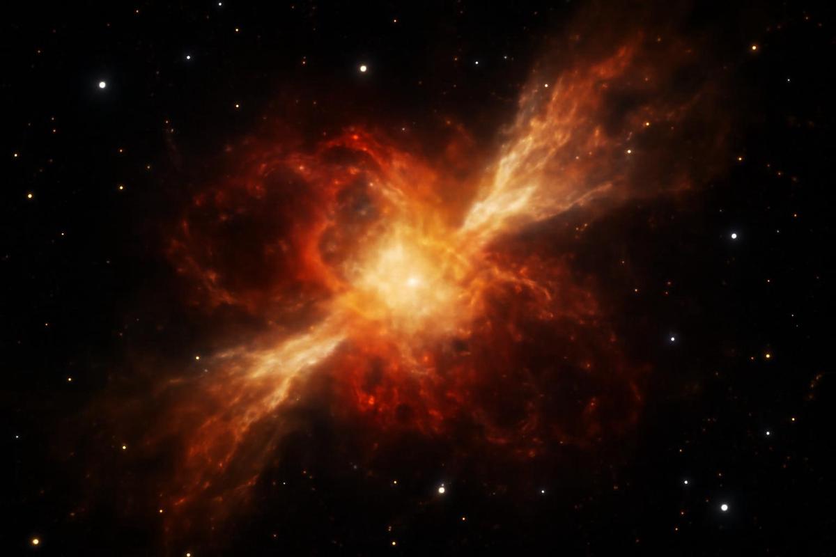 Impresión artística de Nova V1674 Herculis. Crédito: The CHARA Array