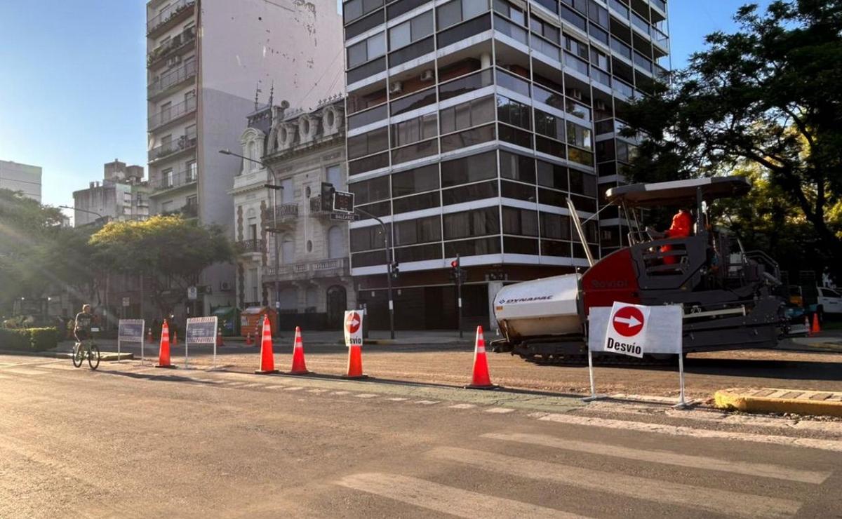 Obras en avenida Pellegrini.