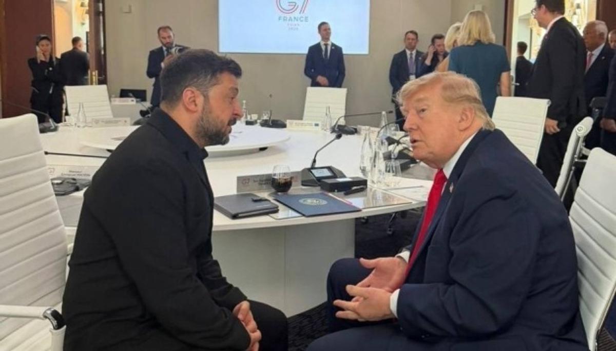 El presidente de Ucrania, Volodímir Zelenski, junto a su homólogo estadounidense, Donald Trump.