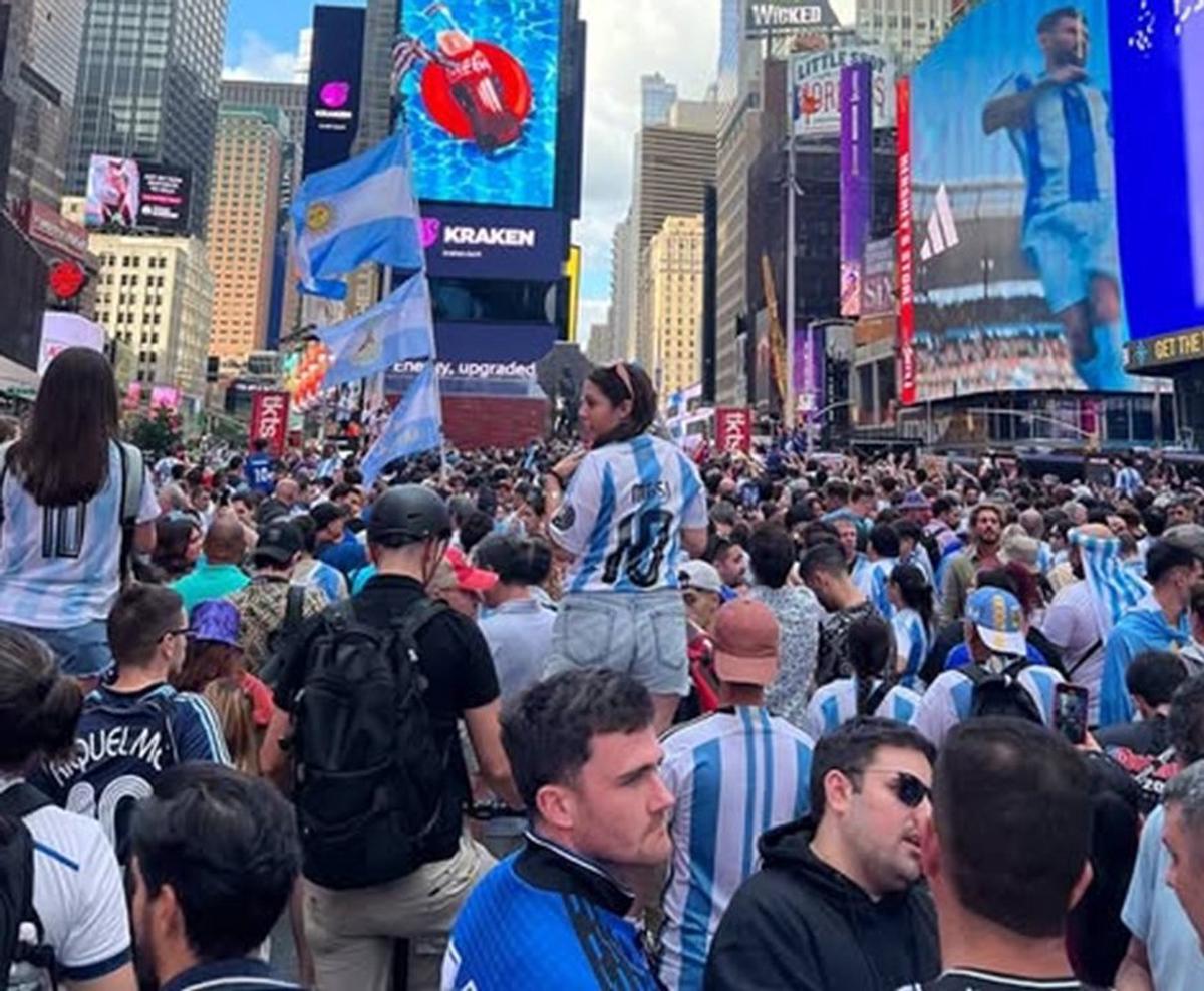 Banderazo argentino en Nueva York. Foto Redes. Agencia NA.