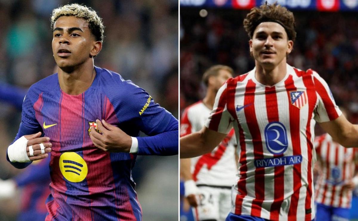 Yamal y Julián Álvarez, titulares.