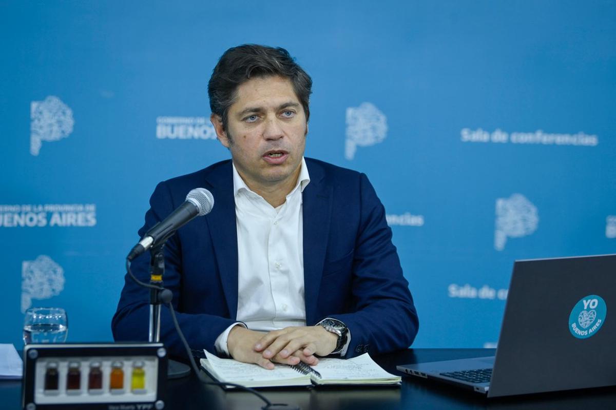 Axel Kicillof en conferencia de prensa.
