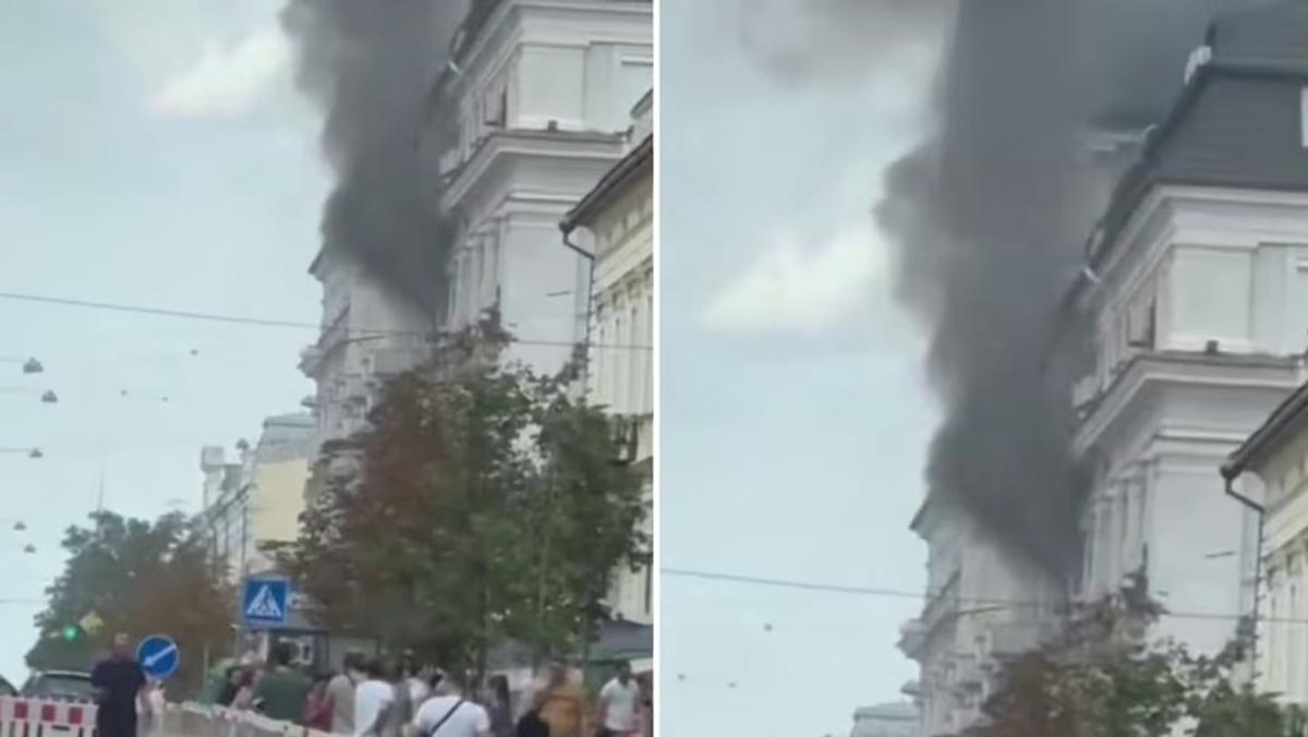 Fuego en el edificio del SBU.