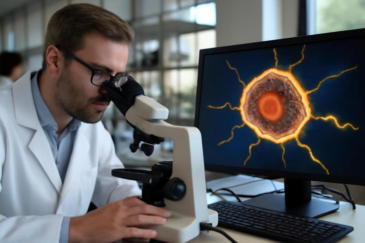 Células generando electricidad a partir de su movimiento