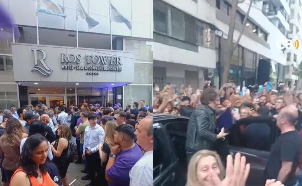 Milei cierra campaña en Rosario junto a funcionarios nacionales y candidatos.