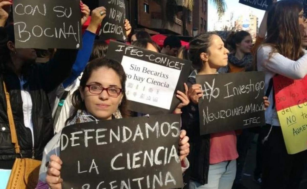 Marcha de científicos del Conicet.