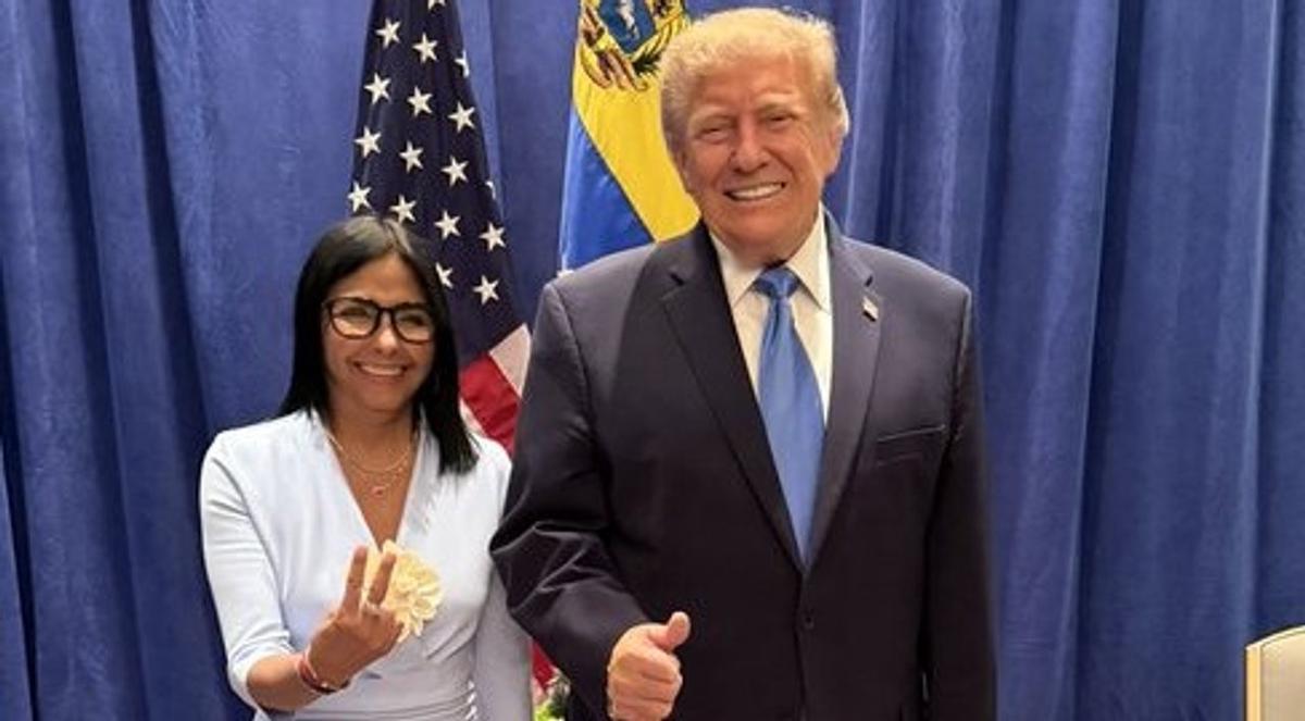 Delcy Rodríguez y Trump se encontraron en Nueva York.