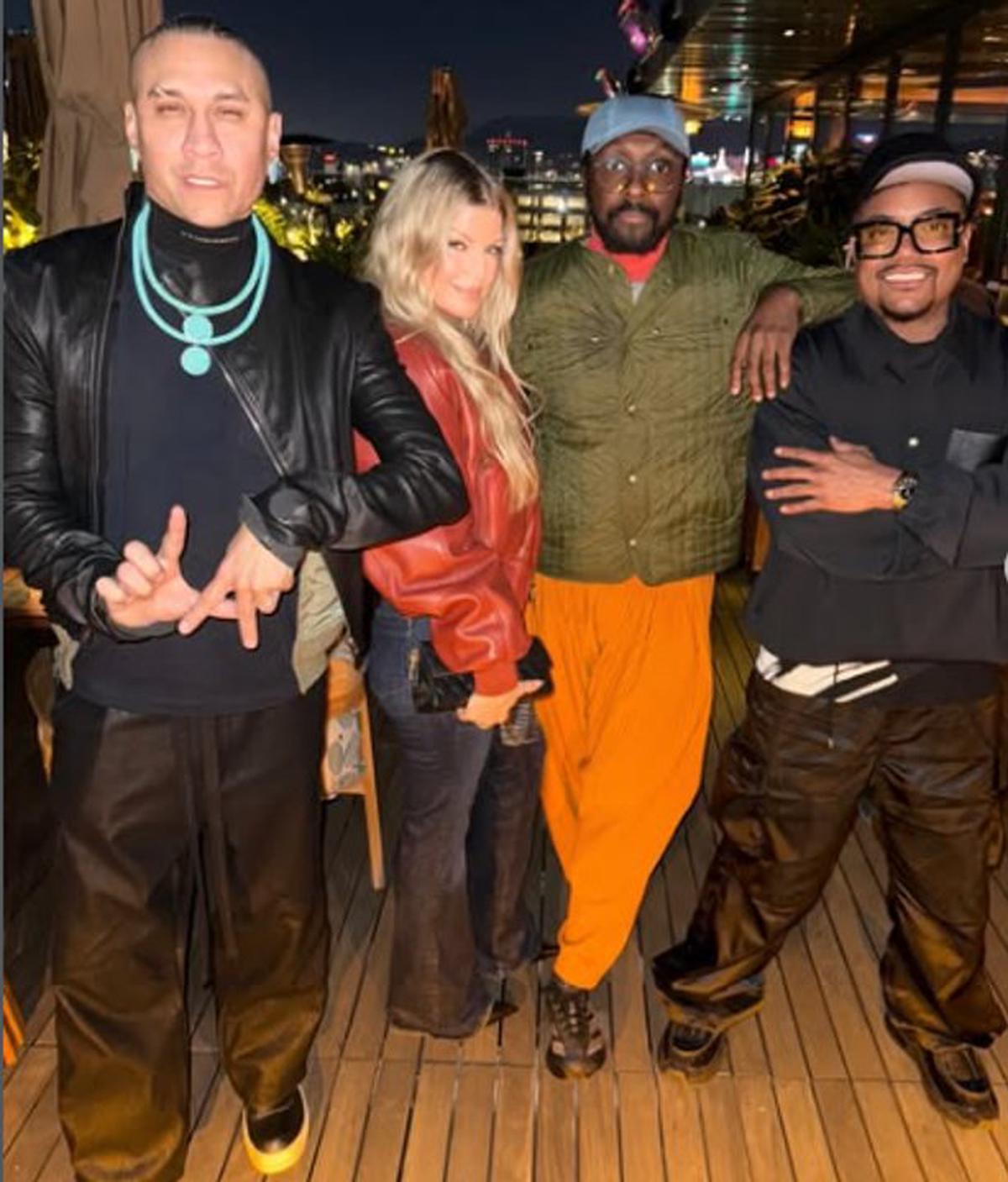 Fergie junto a los integrantes de Black Eyed Peas. Foto: Agencia NA (Redes Sociales).