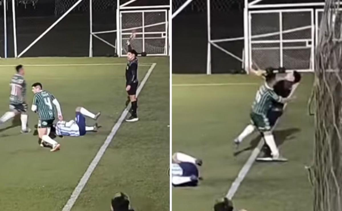 Brutal agresión a un juez de línea en un partido Senior entre San Miguel y Racing.