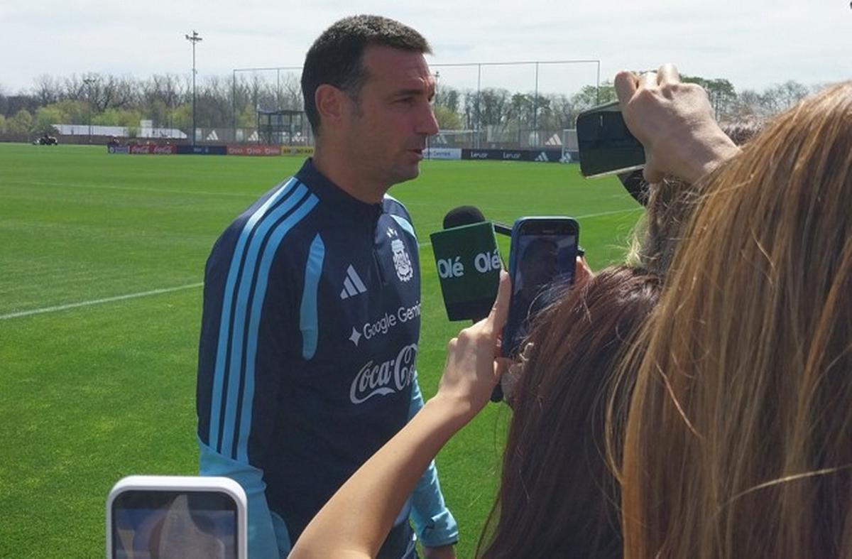 Lionel Scaloni, en la rueda de prensa de este jueves.