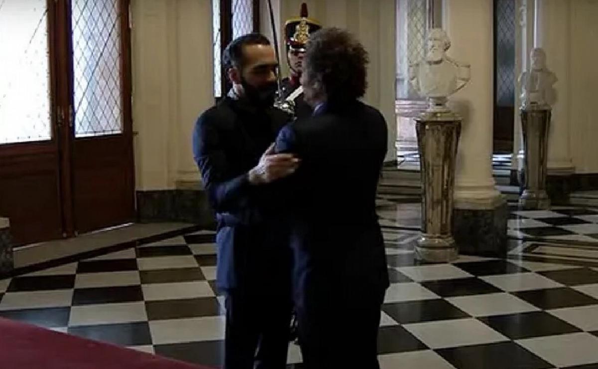 FOTO: Milei recibió la visita de Nayib Bukele en Casa Rosada. (Foto: Ámbito Financiero)