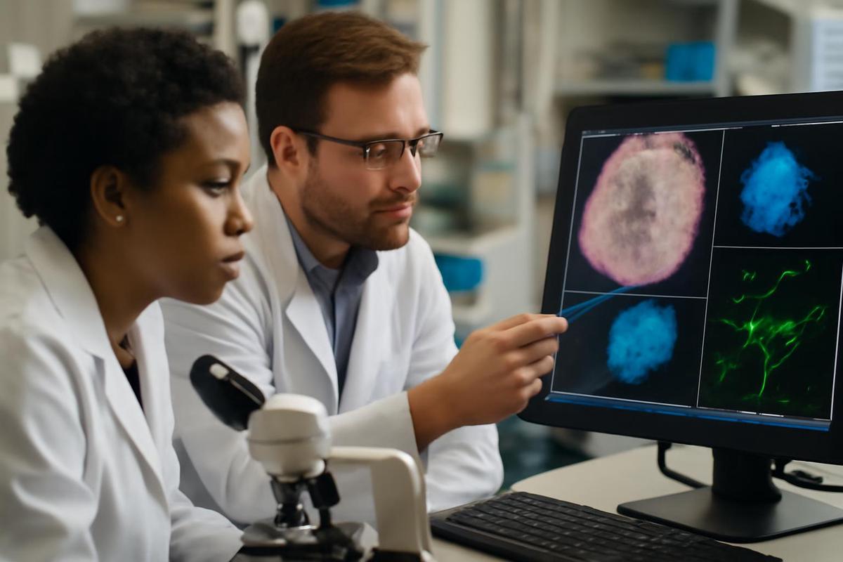 Células cancerosas y nervios en el estudio del cáncer de mama