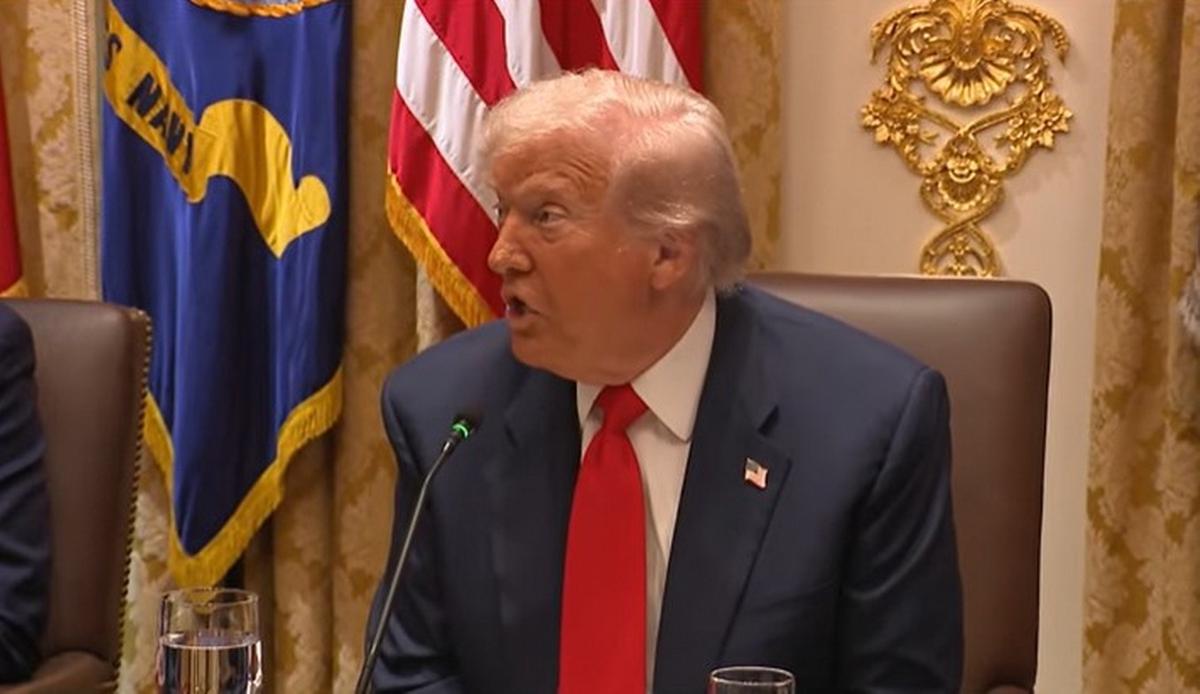 Donald Trump, en el diálogo con la prensa en Casa Blanca.