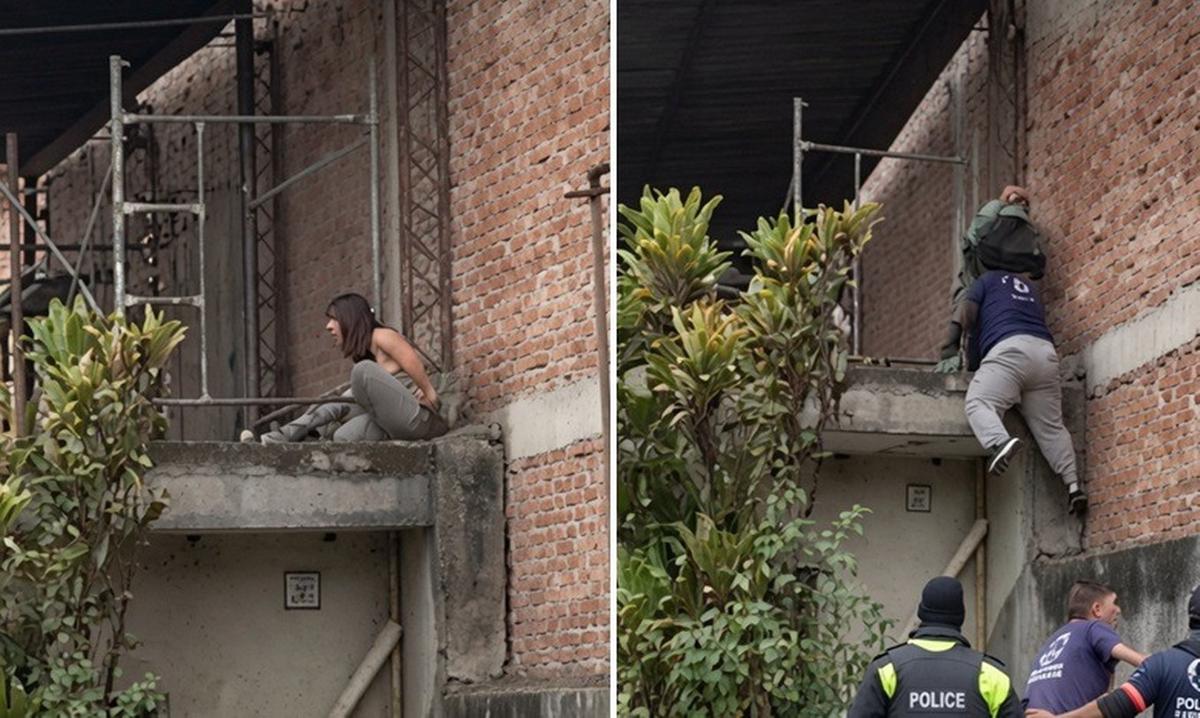 Dramático rescate de una joven que pedía auxilio desde la terraza de una casa