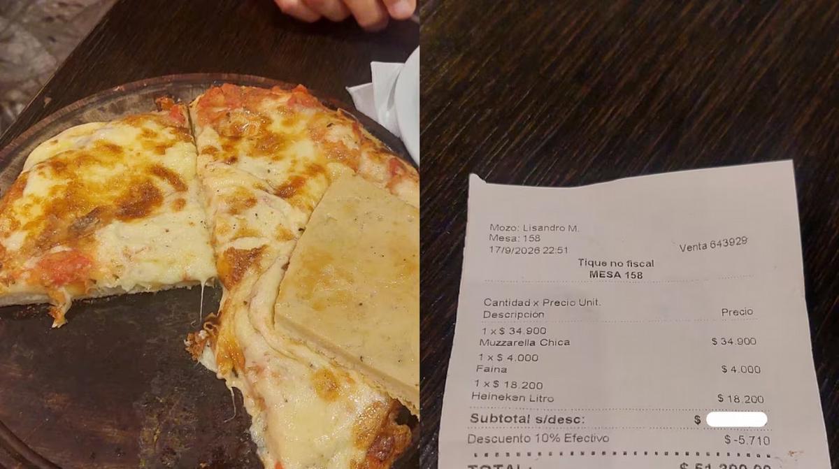 Pidió pizza en un reconocido local de avenida Corrientes y el ticket se viralizó.