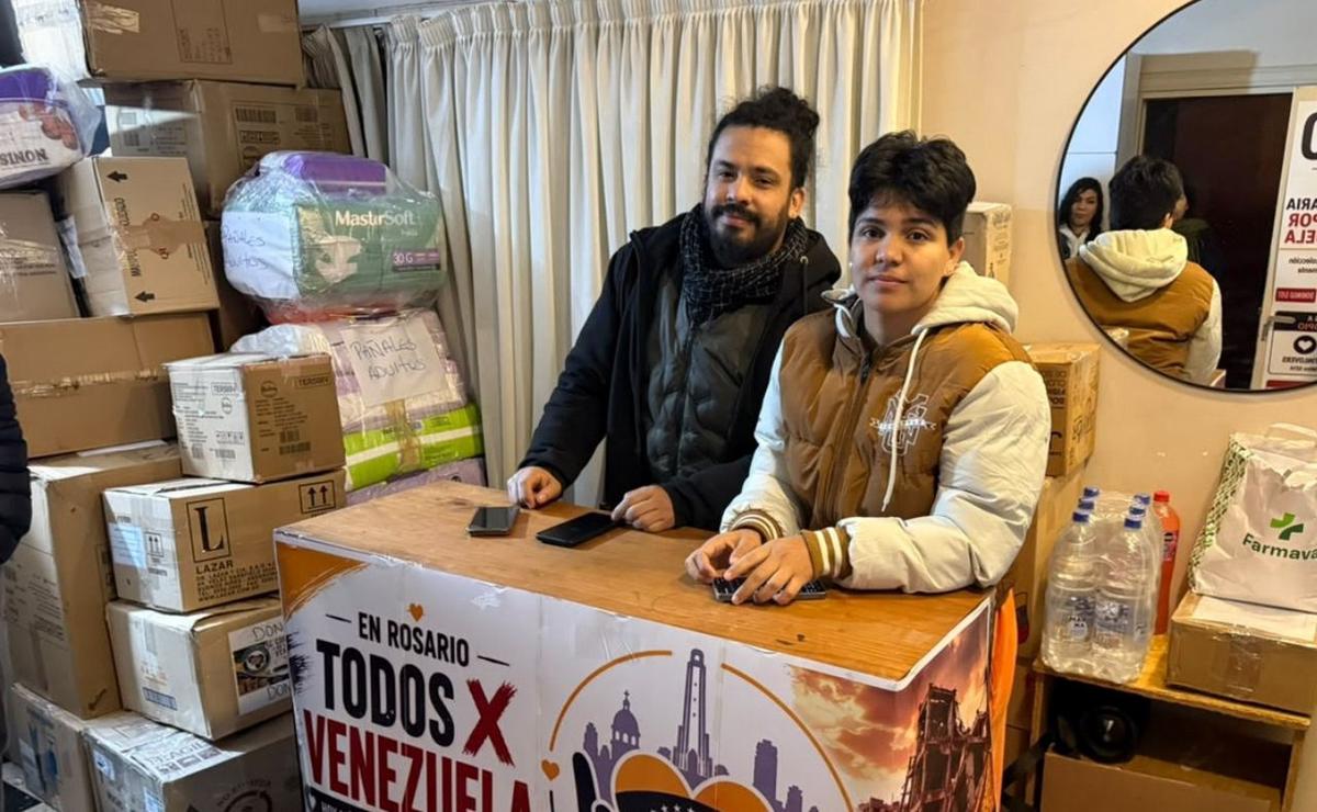 Colecta en Rosario para ayudar al pueblo venezolano.