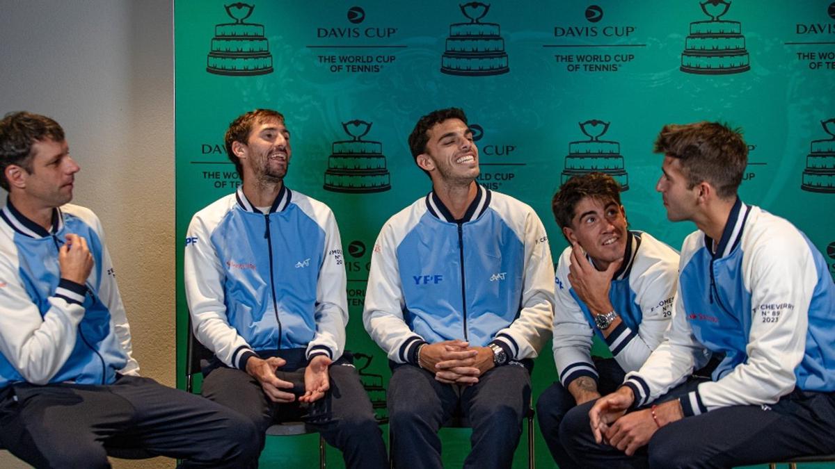 La Selección argentina de tenis, durante la última convocatoria de la Copa Davis.