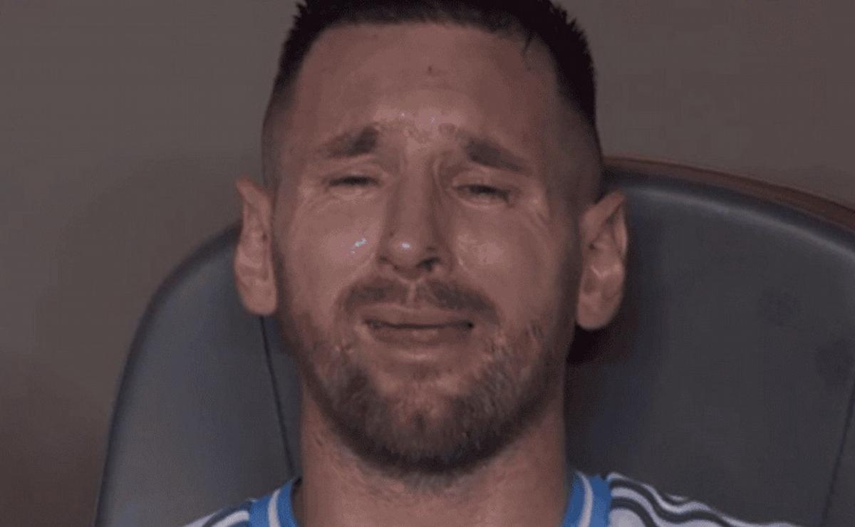 Lionel Messi y su recordado llanto.