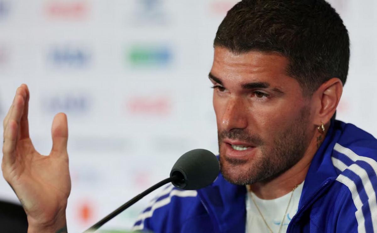 Rodrigo De Paul en conferencia de prensa. Foto: Reuters.
