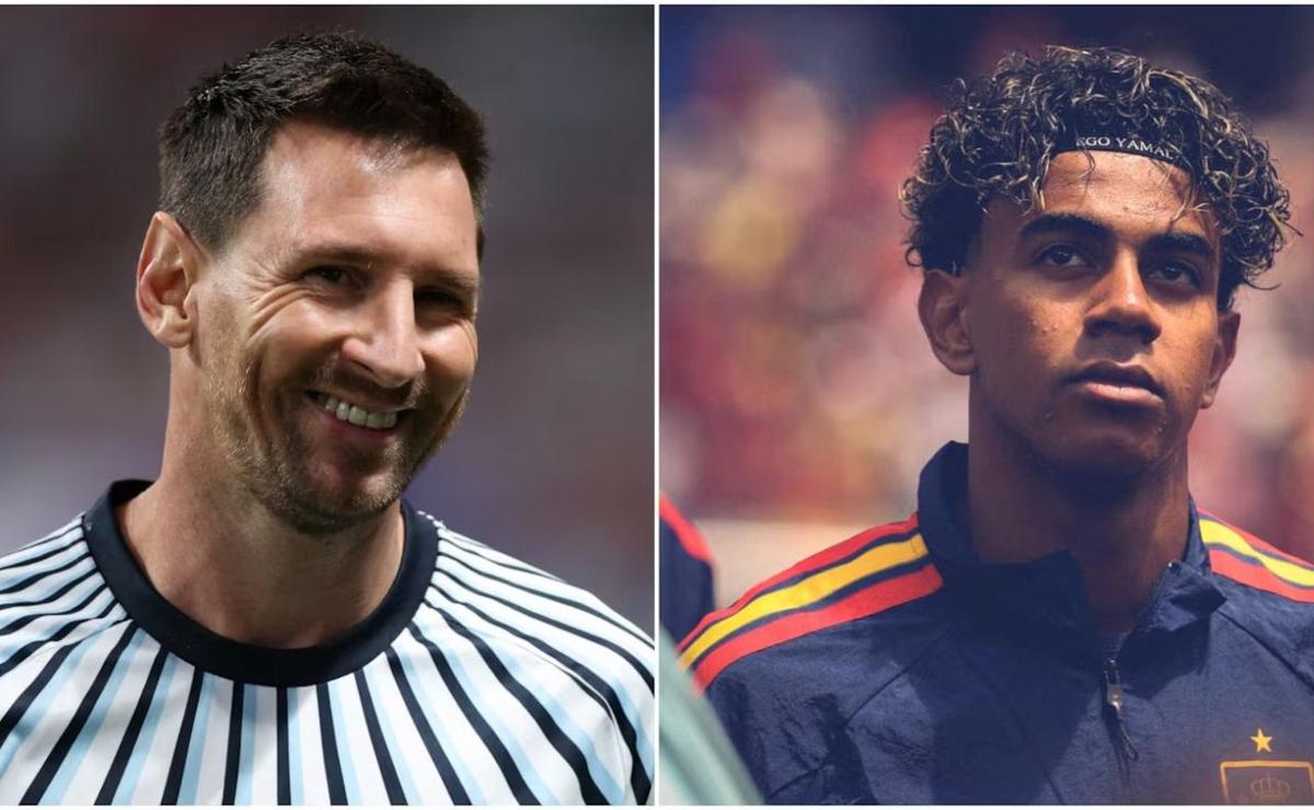 Lionel Messi y Lamine Yamal.