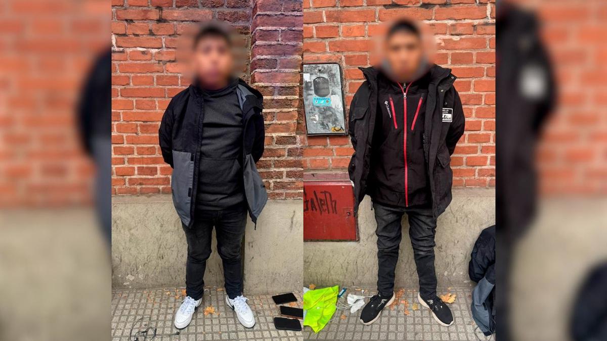 Detienen a dos motochorros peruanos en Palermo, uno con 20 antecedentes