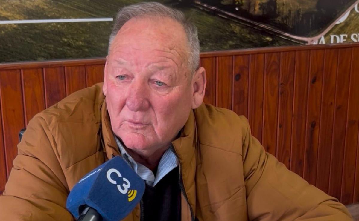 El jefe comunal de Susana, Jorge Perino, tras sufrir el millonario robo.