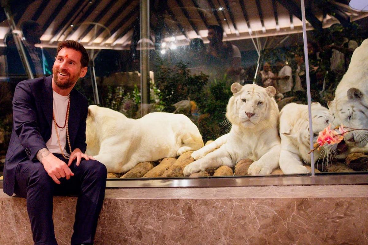 Messi visitó animales en la India. (Foto:Vantara y Reliance)