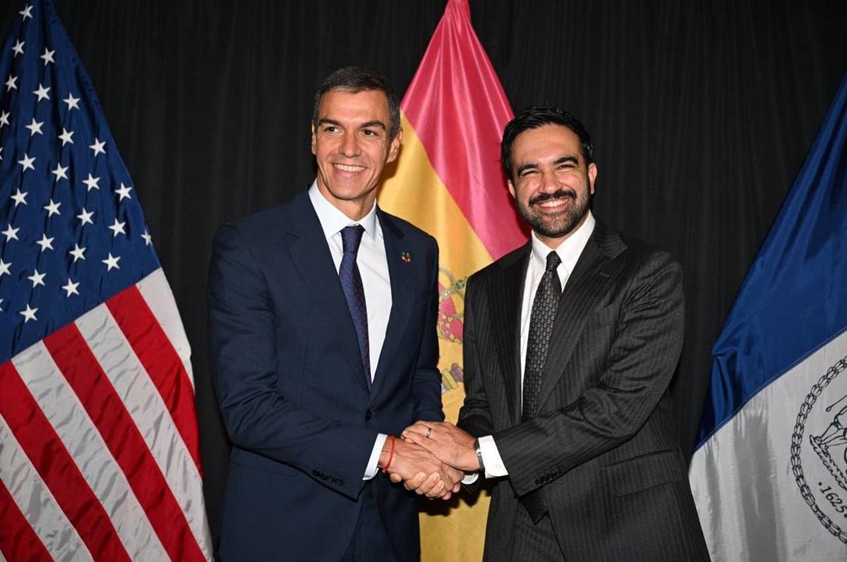 Pedro Sánchez, presidente del Gobierno español, y Zohran Mamdani, alcalde de Nueva York.